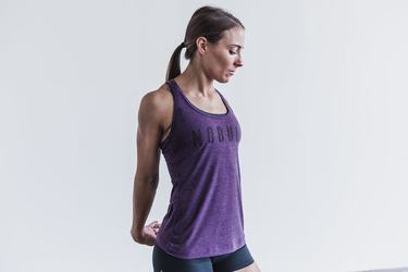 Nobull Racerback Women's Tank Tops Purple | Australia (FV1467)